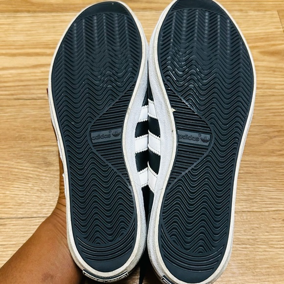 Adidas black and white leather lace up sneakers. - Picture 14 of 14